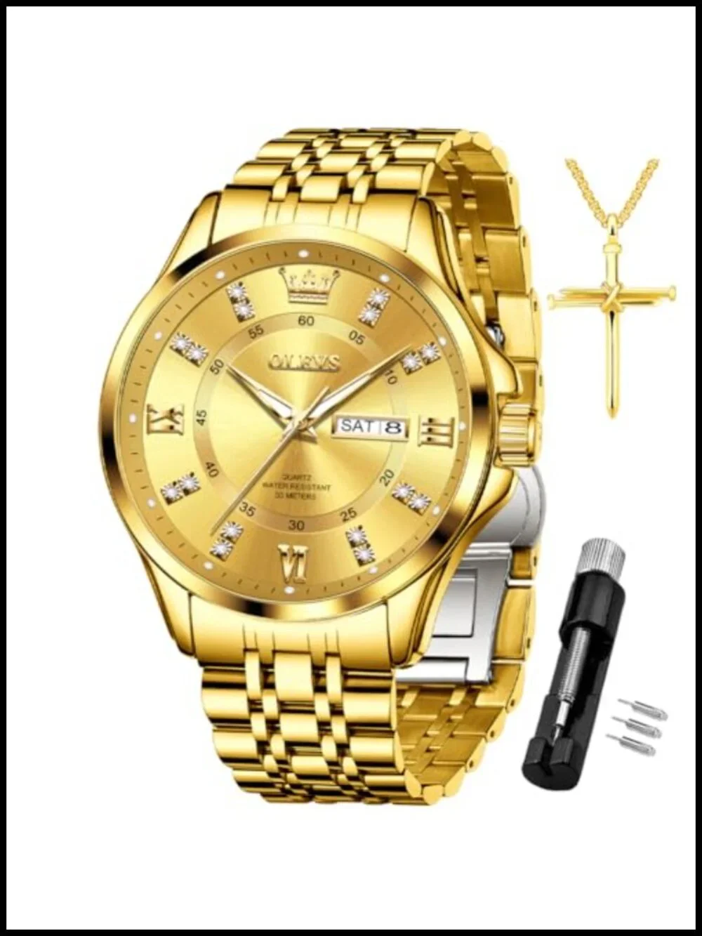 Men Analog Automatic Watch Sapphire Crystal Stainless Steel Waterproof Formal